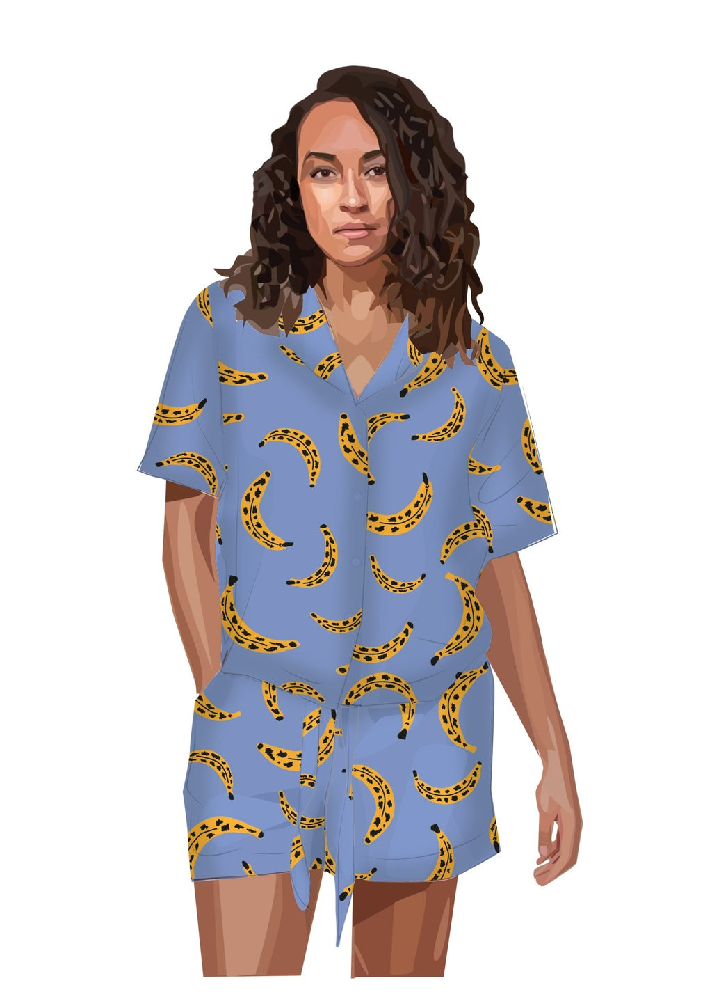 Cool Bananas Drawstring Shorts - Periodical Powers
