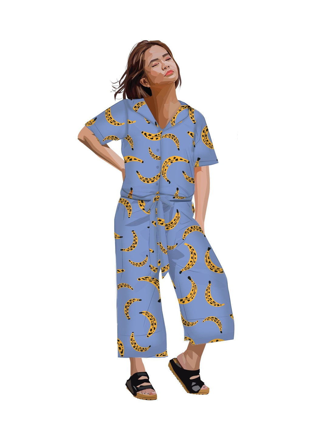 Cool Bananas Wide Hem Culottes - Periodical Powers