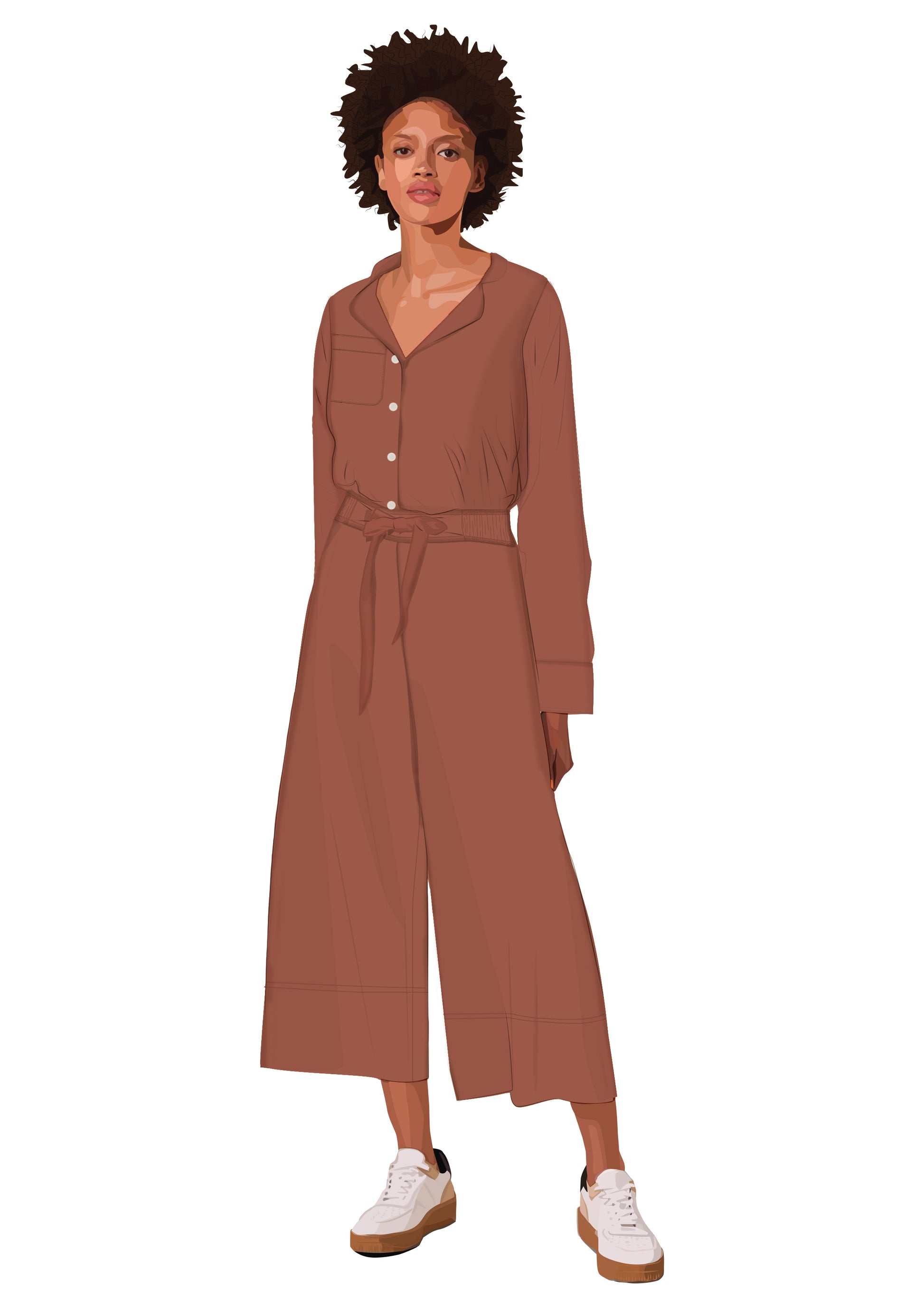 Tobacco Brown Wide Hem Culottes