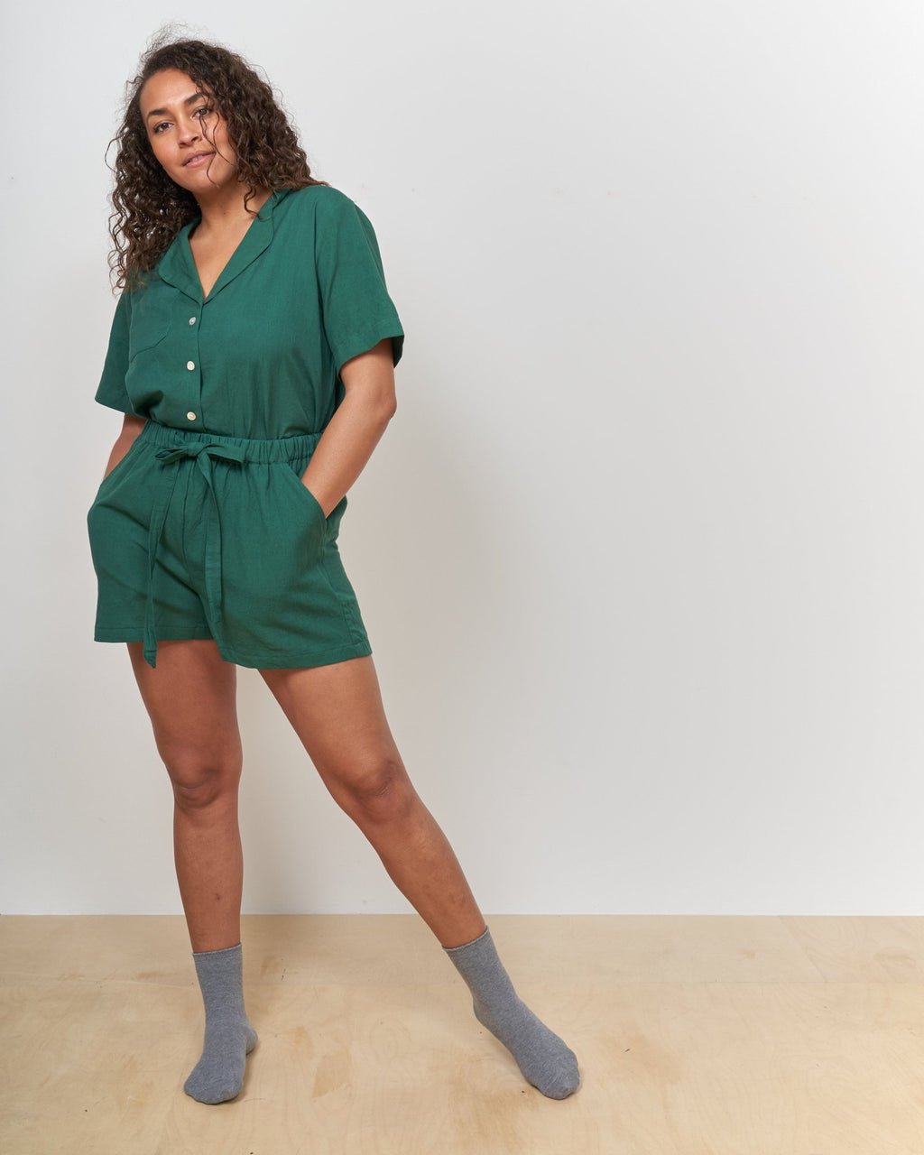 Forest Green Drawstring Shorts - Periodical Powers