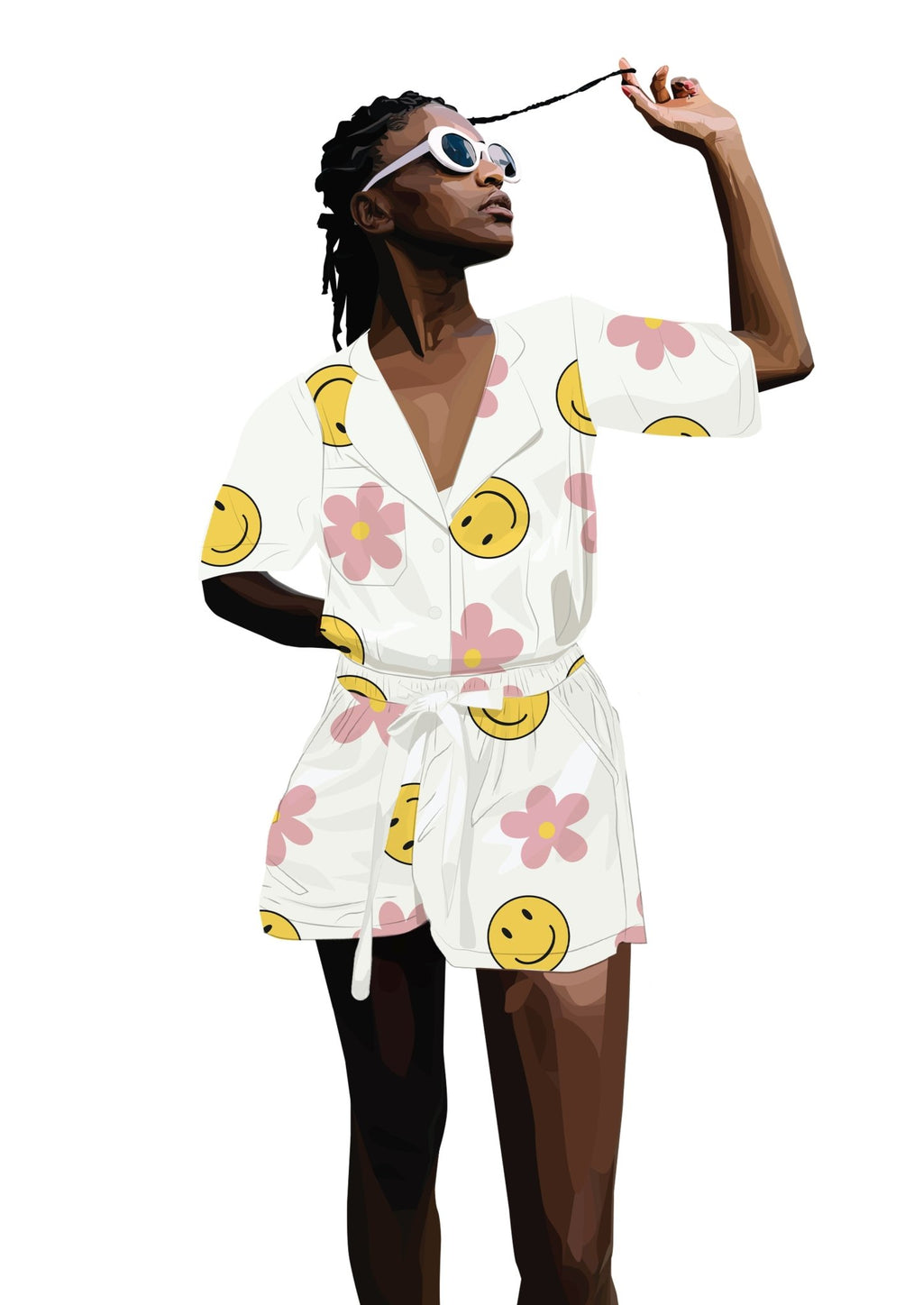 Happy Hippy Drawstring Shorts - Periodical Powers