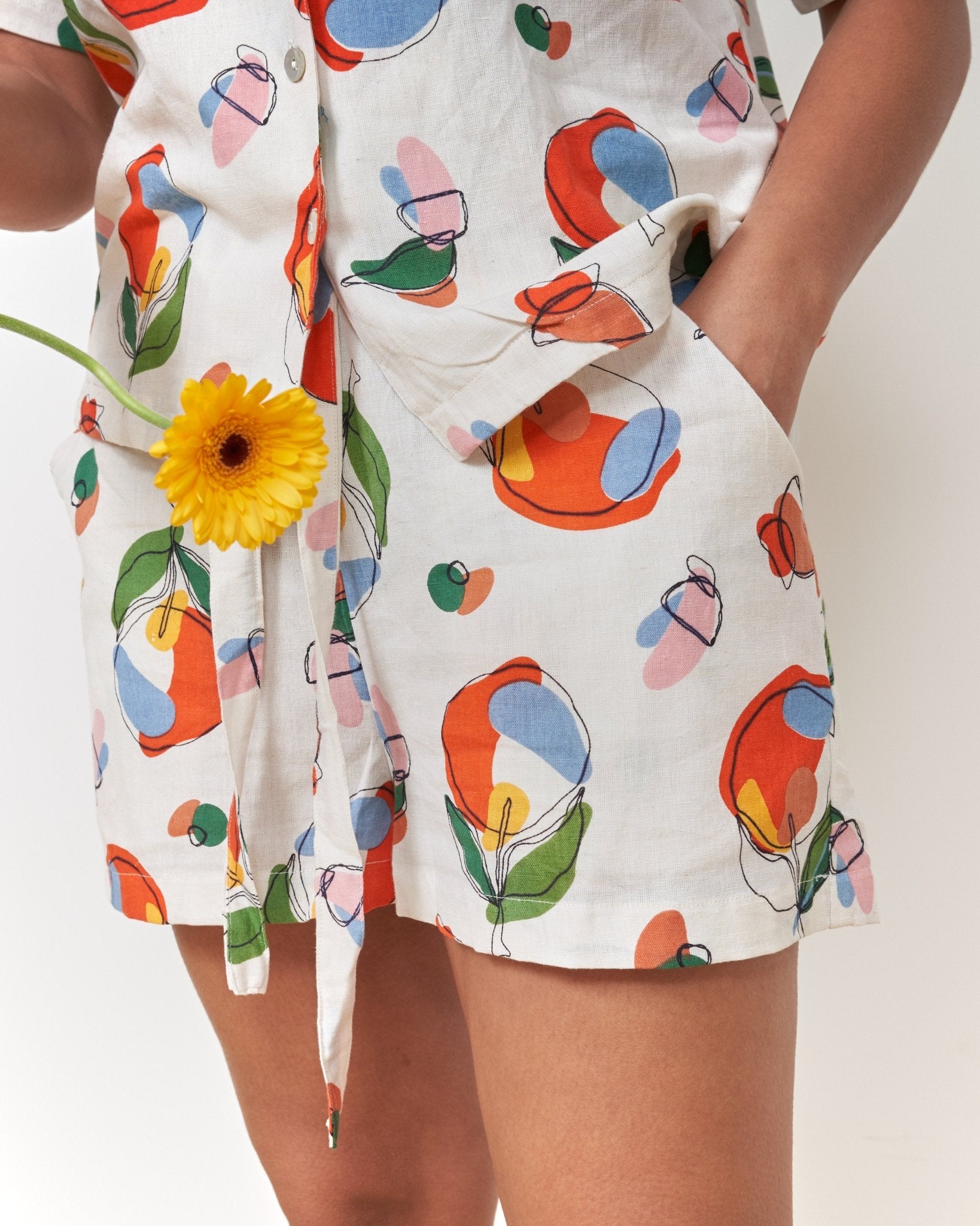 Orange Harvest Drawstring Shorts - Periodical Powers