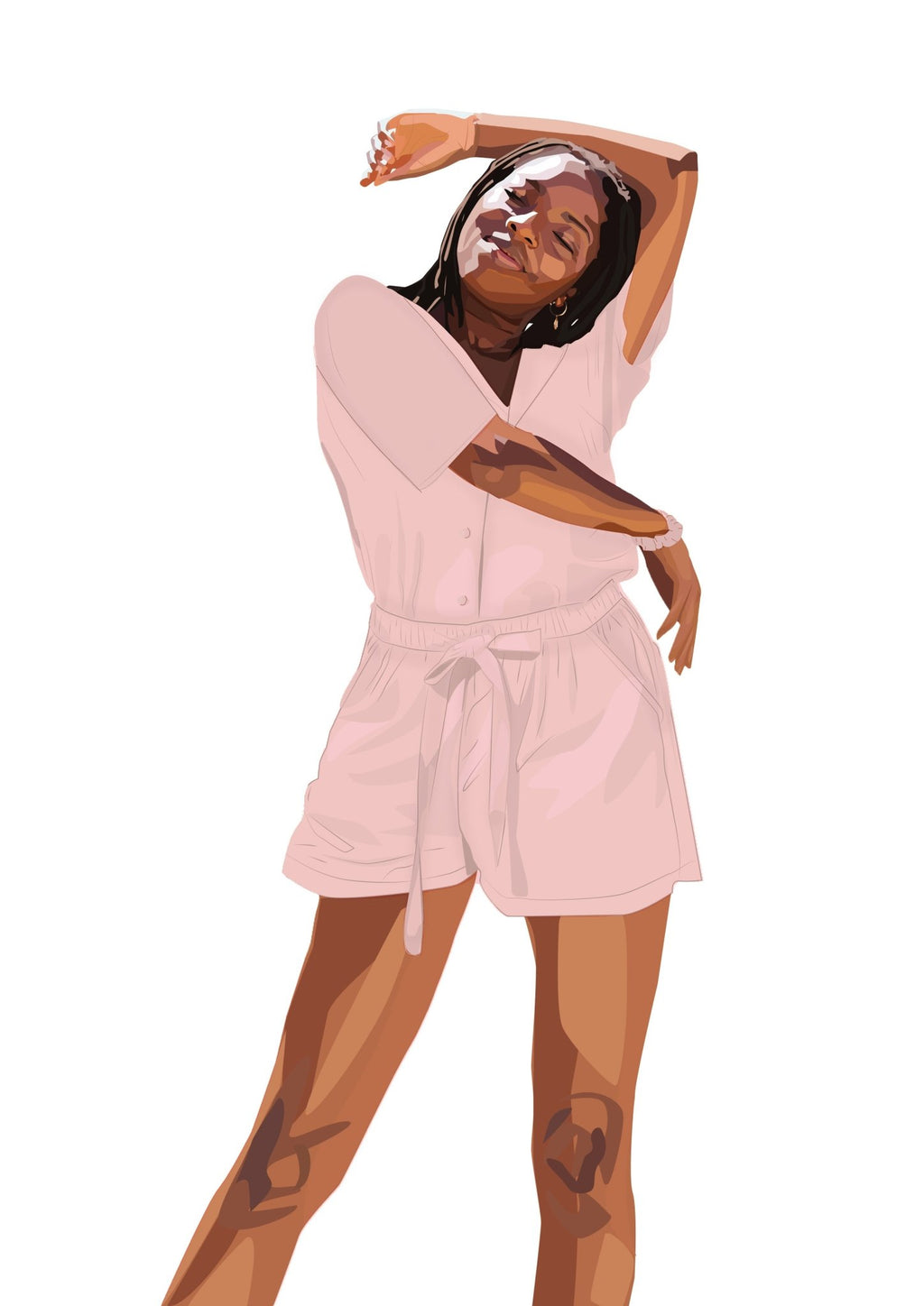 Rose Blush Drawstring Shorts - Periodical Powers